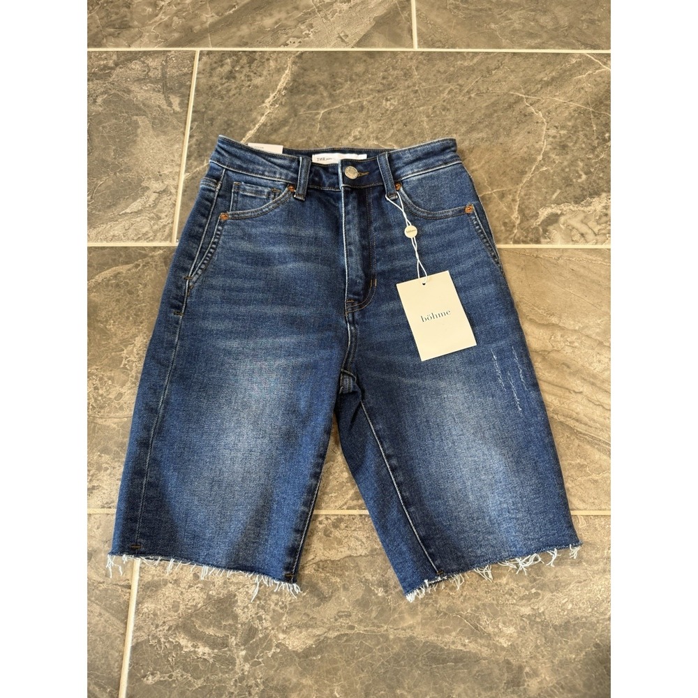 Böhme TNR Jeans Women's Sidekick Denim Bermuda Shorts Size 24 NWT Straight Fit - Picture 2 of 11